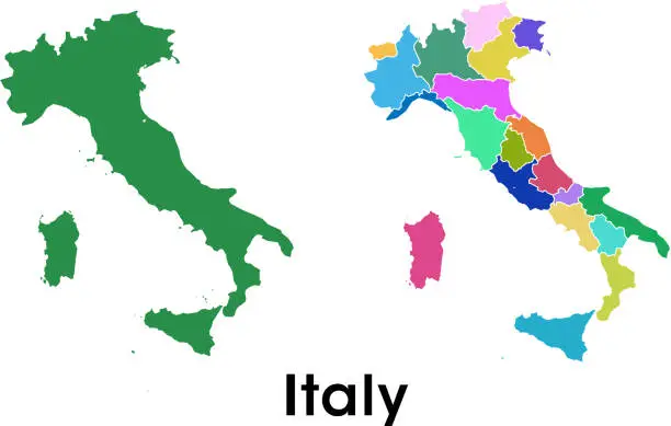 Vector illustration of Italy map