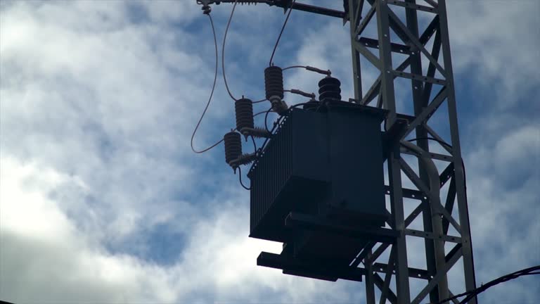 high voltage electric transformer, outdoors