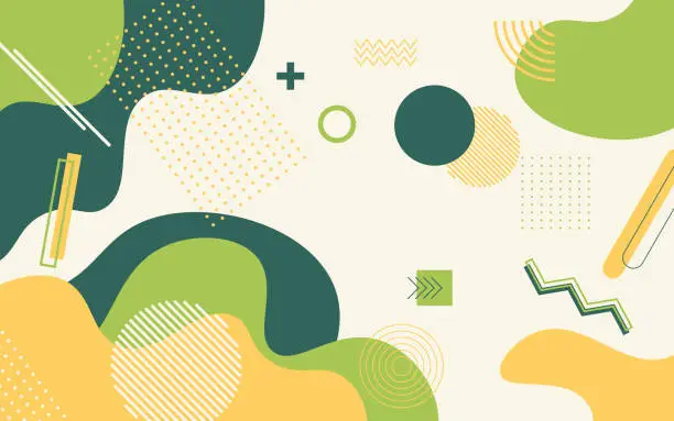 Vector illustration of Abstract geometric shapes template flat design on green colours background