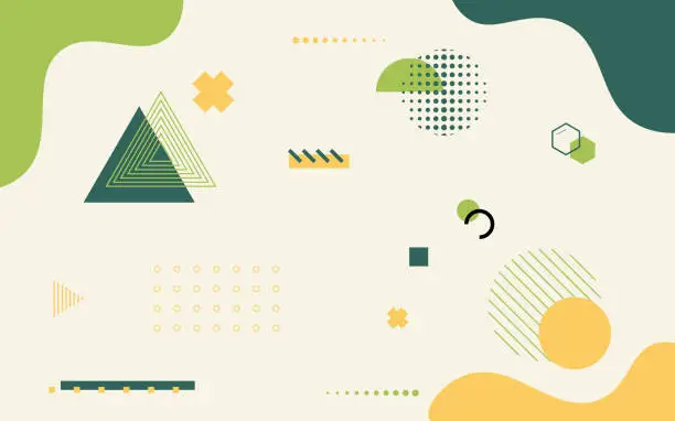 Vector illustration of Abstract geometric shapes template flat design on green colours background