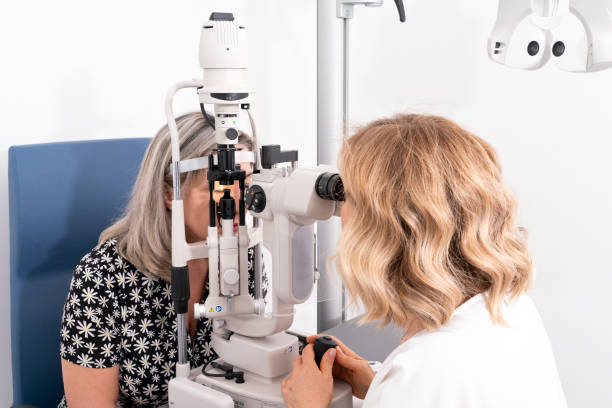 istock Female ophthalmologist in her own modern clinic 1955334229