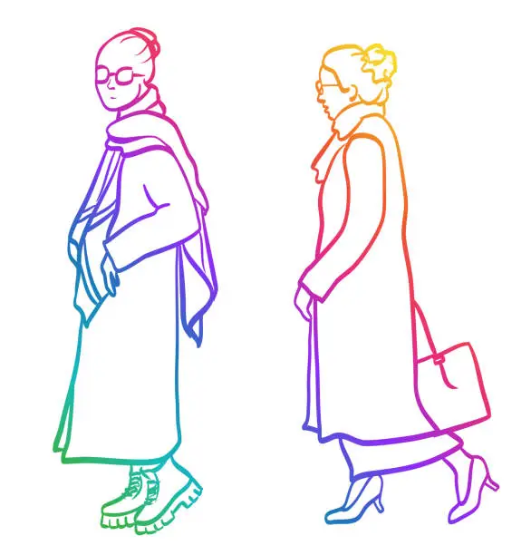 Vector illustration of Fashion Sense 2020s Rainbow