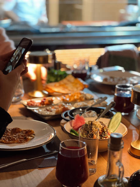 istock Salad and appetizers on the table in the restaurant 1955349972