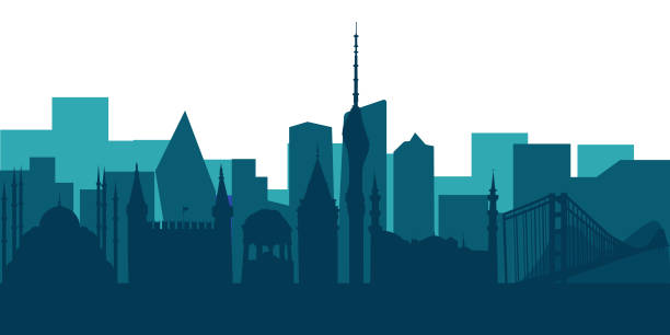 Istanbul, Turkiye skyline, silhouette. This illustration represents the country with its most notable buildings. Vector is fully editable, every object is holistic and movable Istanbul, Turkiye skyline, silhouette. This illustration represents the country with its most notable buildings. Vector is fully editable, every object is holistic and movable abstract backgrounds architecture sunbeam stock illustrations