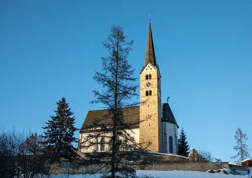 Monastery Benediktbeuern in the Bavarian Alps, Germany in winter.