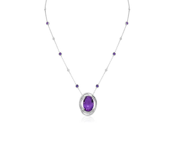 istock Purple Stone Necklace 1955412218