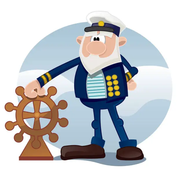 Vector illustration of Old sailor