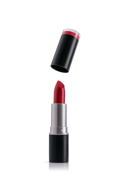 istock Red lipstick incased in black and metallic packaging 1955601125