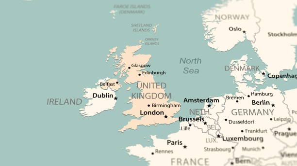 United Kingdom On The World Map Stock Illustration Download Image Now United Kingdom On The World Map 
