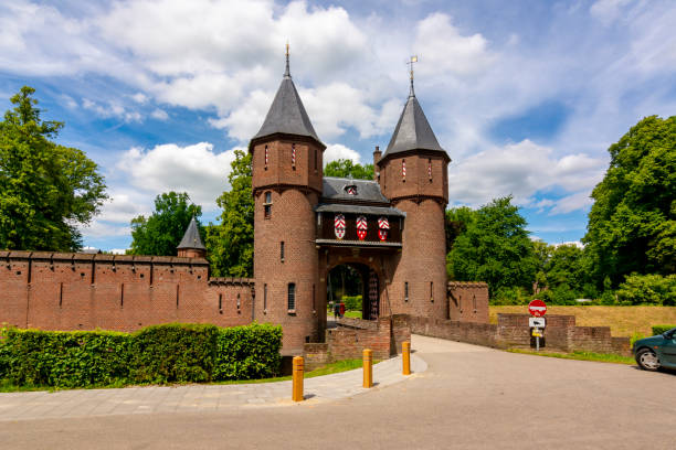 Utrecht, Netherlands - June 2019: De Haar castle entrance outside Utrecht