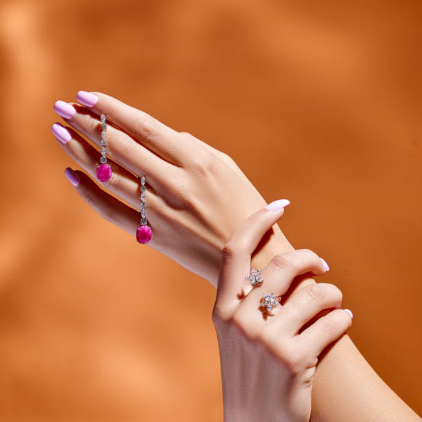 istock A Womans Hand Adorned With Two Elegant Rings 1955628378