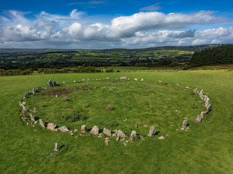 The Beltany stone circle is a megalithic monument located near Raphoe in County Donegal, Ireland. It is one of the largest stone circles in Ireland, consisting of 64 stones surrounding a raised platform. The circle dates back to the late Bronze Age or early Iron Age, making it over 3,000 years old.