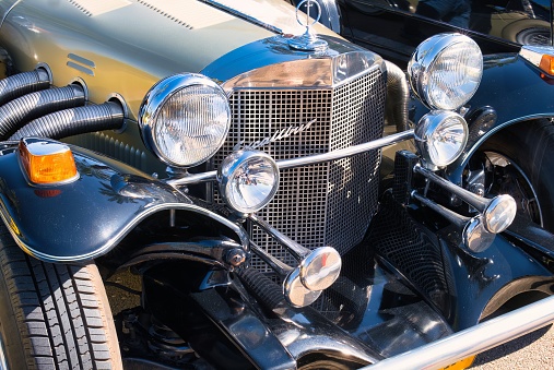 Vintage Chevrolet car in auto antique show, Mount Dora, Florida, USA