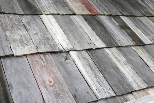 istock Wooden roof texture for background. 1955695937