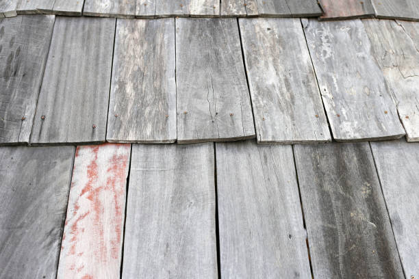 istock Wooden roof texture for background. 1955696443