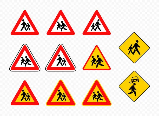 Vector illustration of Children road sign vector design