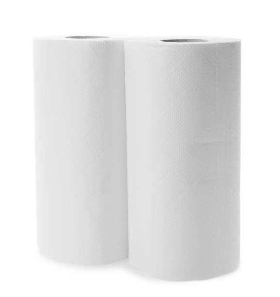 istock Rolls of paper towels isolated on white 1955705813