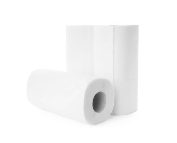 istock Rolls of paper towels isolated on white 1955706846