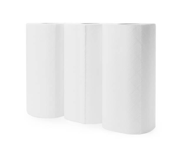 istock Rolls of paper towels isolated on white 1955707881