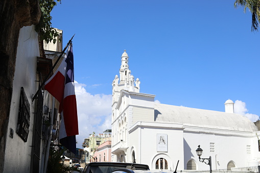 Streets of the Ciudad Colonial (Zona Colonial), the historic central neighborhood of the Dominican Republic's capital Santo Domingo, oldest continuously inhabited European-established settlement in the Americas. The area has been declared a World Heritage Site by UNESCO