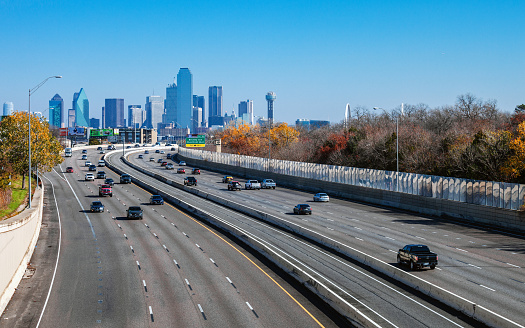 Interstate traffic. Dallas, Texas, USA