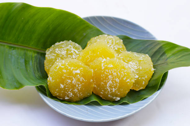 istock Steamed cassava cake. Thai dessert 1955845624