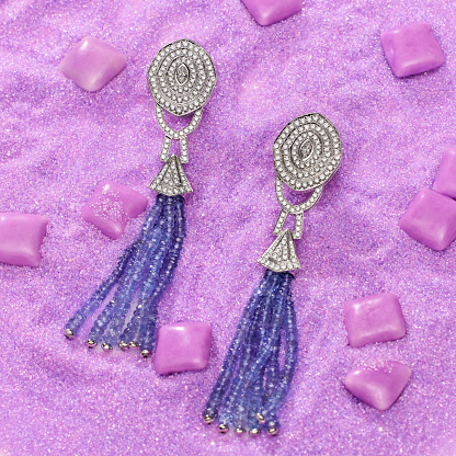 Purple and Silver Earrings, Elegant and Stylish Accessories for Any Occasion