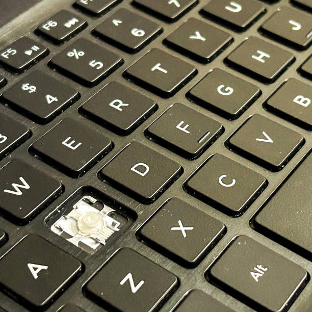 istock Dirty black laptop keyboard 1955916873
