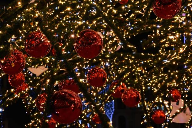 istock christmas tree decorated with red decorations 1955943540