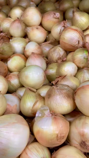 White onions for sale in the supermarket