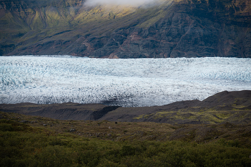 Svinafellsjokull Glacier,Iceland.Layers of Beautiful Icelandic Landscape