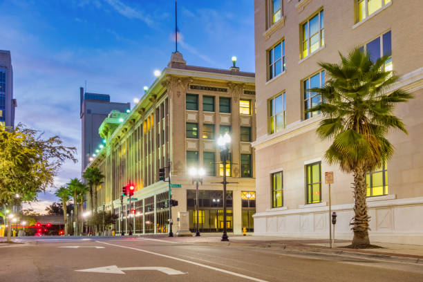 Downtown Jacksonville Florida Blue Hour Night