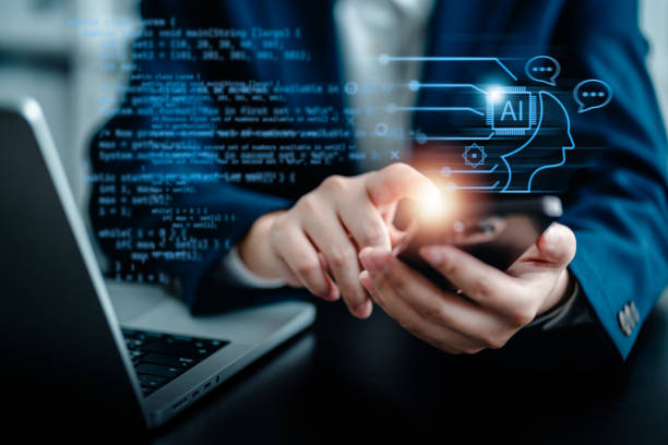 istock Businesswomen using smartphone connection with AI virtual,
Futuristic technology transformation, chatbot machine learning, command prompt for generating ideas, Artificial Intelligence digital concept 1956168759