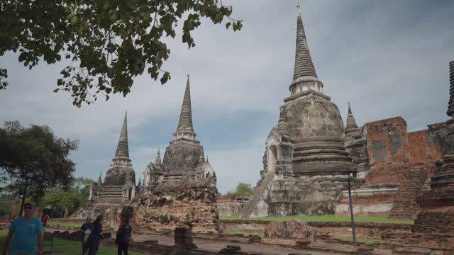 Temple The Stupa or Chedi complex of Wat Phra Si Sanphet in ancient capital of Ayutthaya, Thailand from the 14th Century