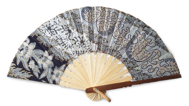 istock Decorated hand-held fan, asian style, cut out isolated 1956337385