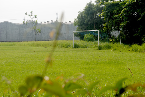 Soccer field in Indonesian small village.