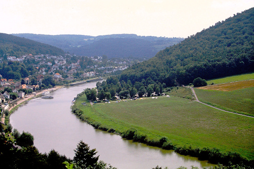 The Rhine River in Germany, on old film stock in 1990.