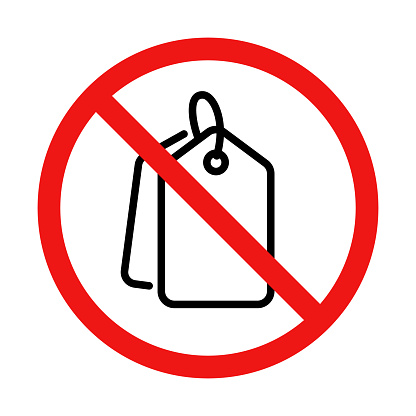 No Price Tag Sign on White Background