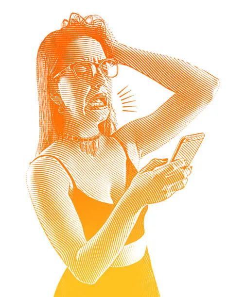 Vector illustration of Influencer on the phone