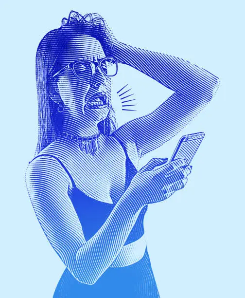Vector illustration of Influencer on the phone