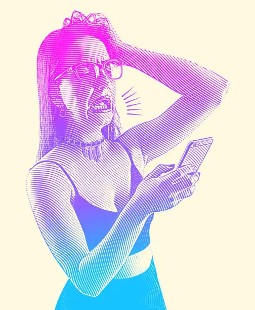 Vector illustration of Influencer on the phone