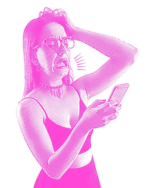 Vector illustration of Influencer on the phone