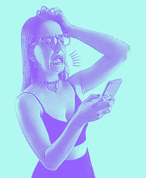 Vector illustration of Influencer on the phone