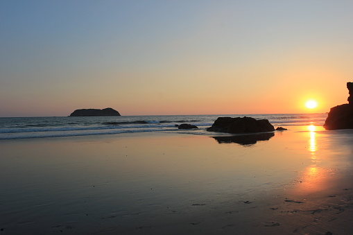 Manuel Antonio National Park, Costa Rica. Taken Feb 6, 2016. Sun set at the beach.