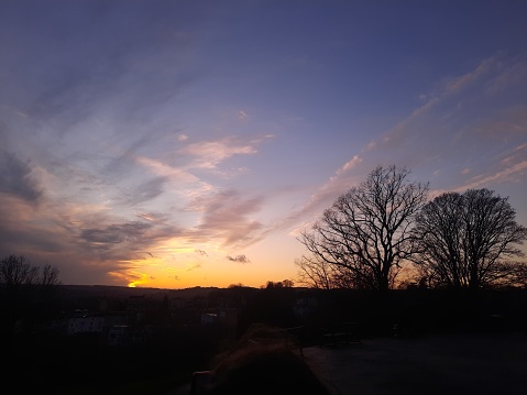Bristol sunset silhouette blue clouds