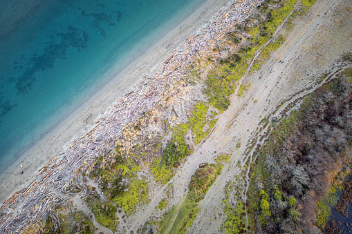 Island View beach viewed from above from a drone.