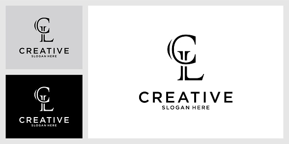 CL or LC initial letter logo design vector