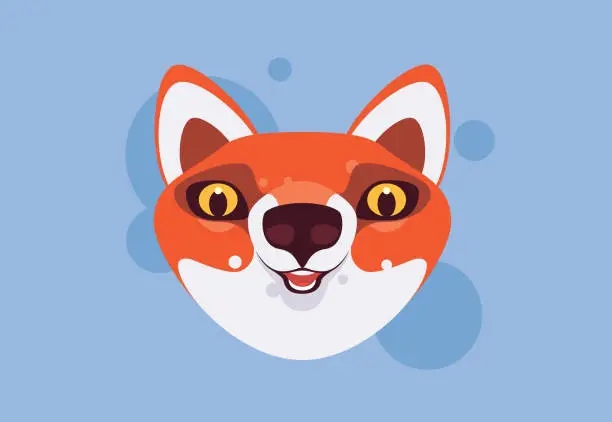 Vector illustration of funny fox head icon