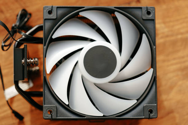 istock Close up of a cooler computer fan 1956691738