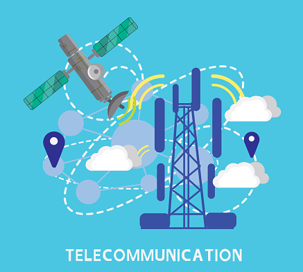 Telecom Communication Telecommunications Systematic Data Communication Via Satellite Or Wifi ...